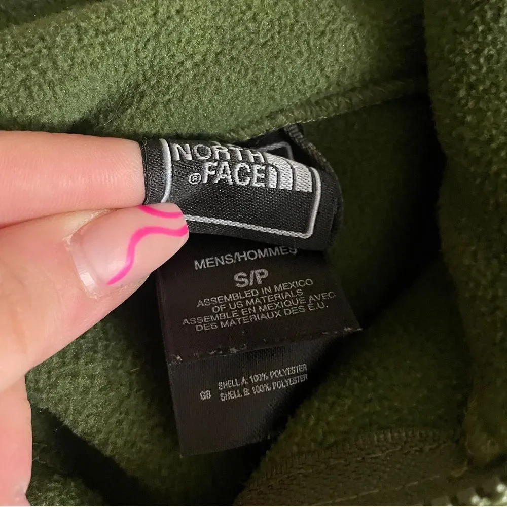 The North Face Olive Green Fleece Full Zip Jacket